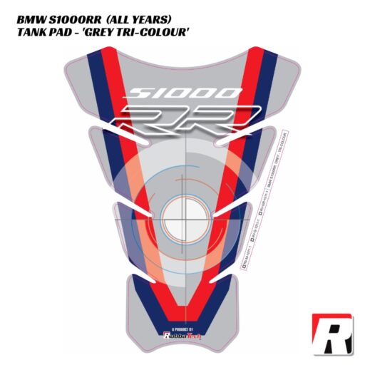 RubbaTech Tank Pad GREY TRI COLOUR - BMW S1000RR 2009-2023