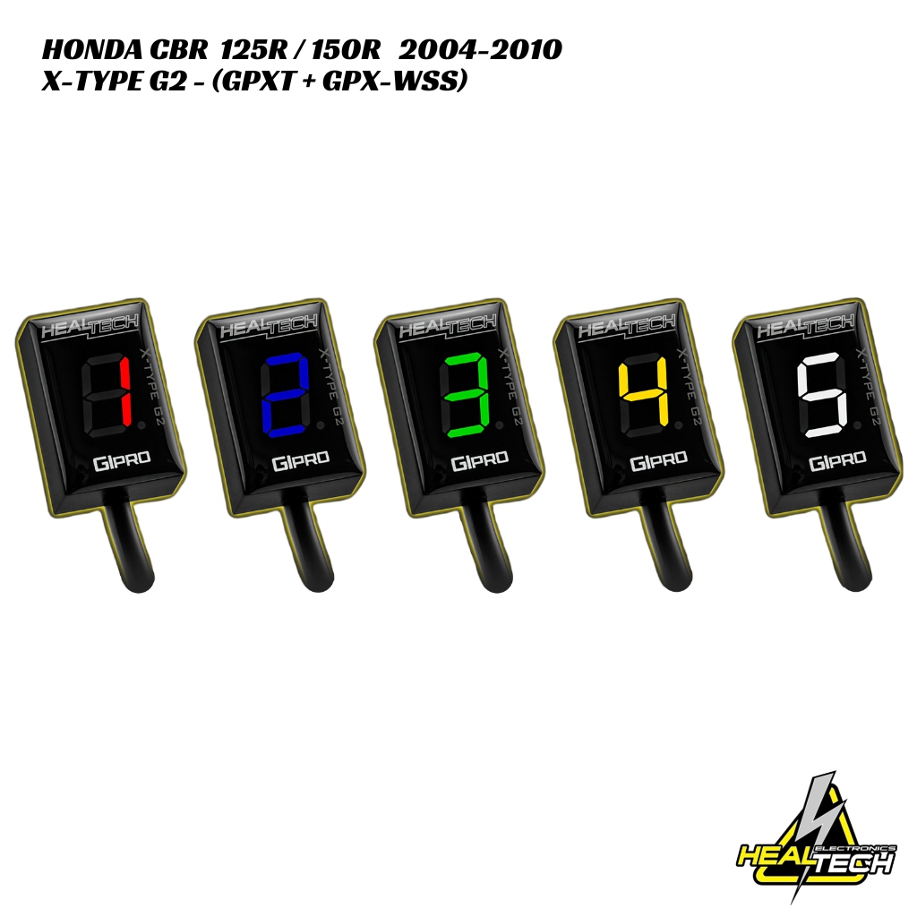 HealTech X-Type G2 Gear Indicator W Harness Kit Honda CBR 125R 150R 2004-2010 (1) HealTech X-Type G2 Gear Indicator W/ Harness Kit - Honda CBR 125R / 150R 2004-2010