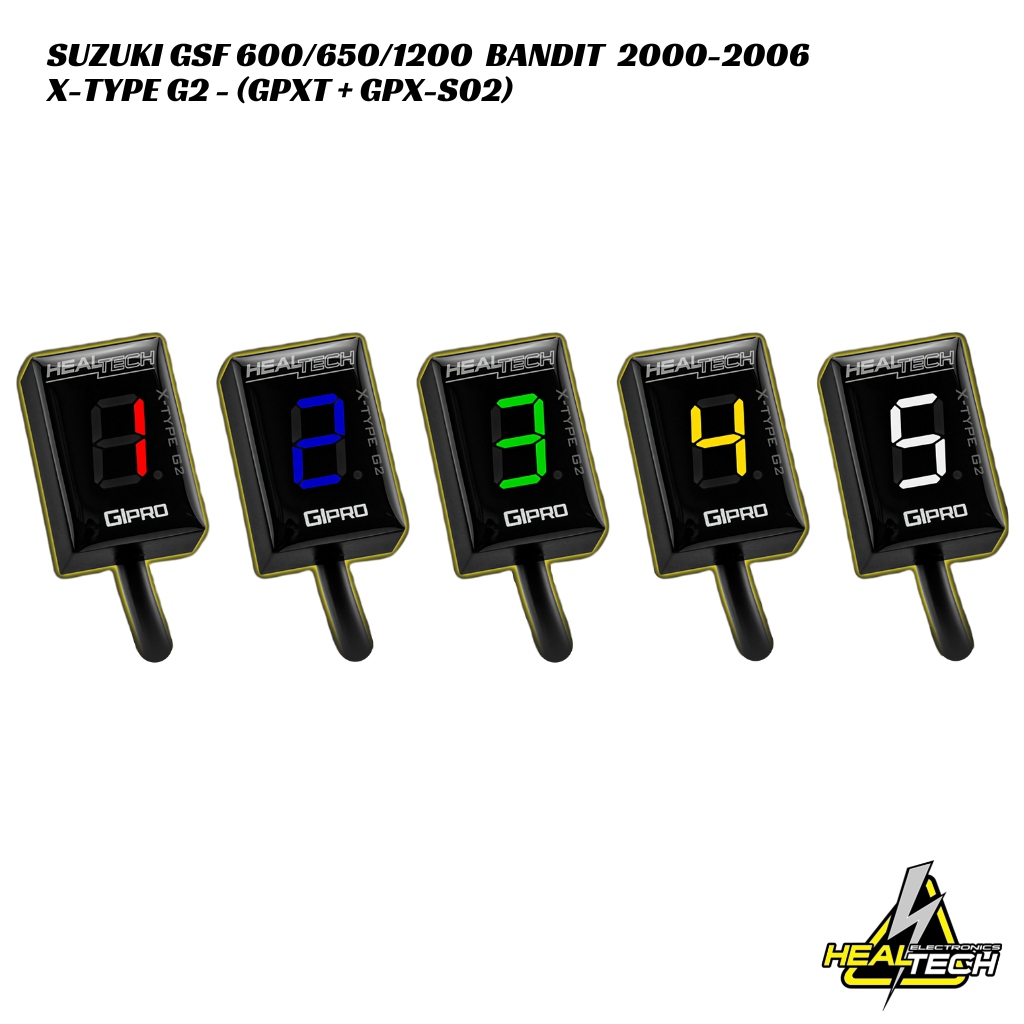 HealTech X-Type G2 Gear Indicator W Harness Kit Suzuki GSF 600 650 1200 Bandit 2000-2006 (1) HealTech X-Type G2 Gear Indicator W/ Harness Kit - Suzuki GSF 600/650/1200 Bandit 2000-2006