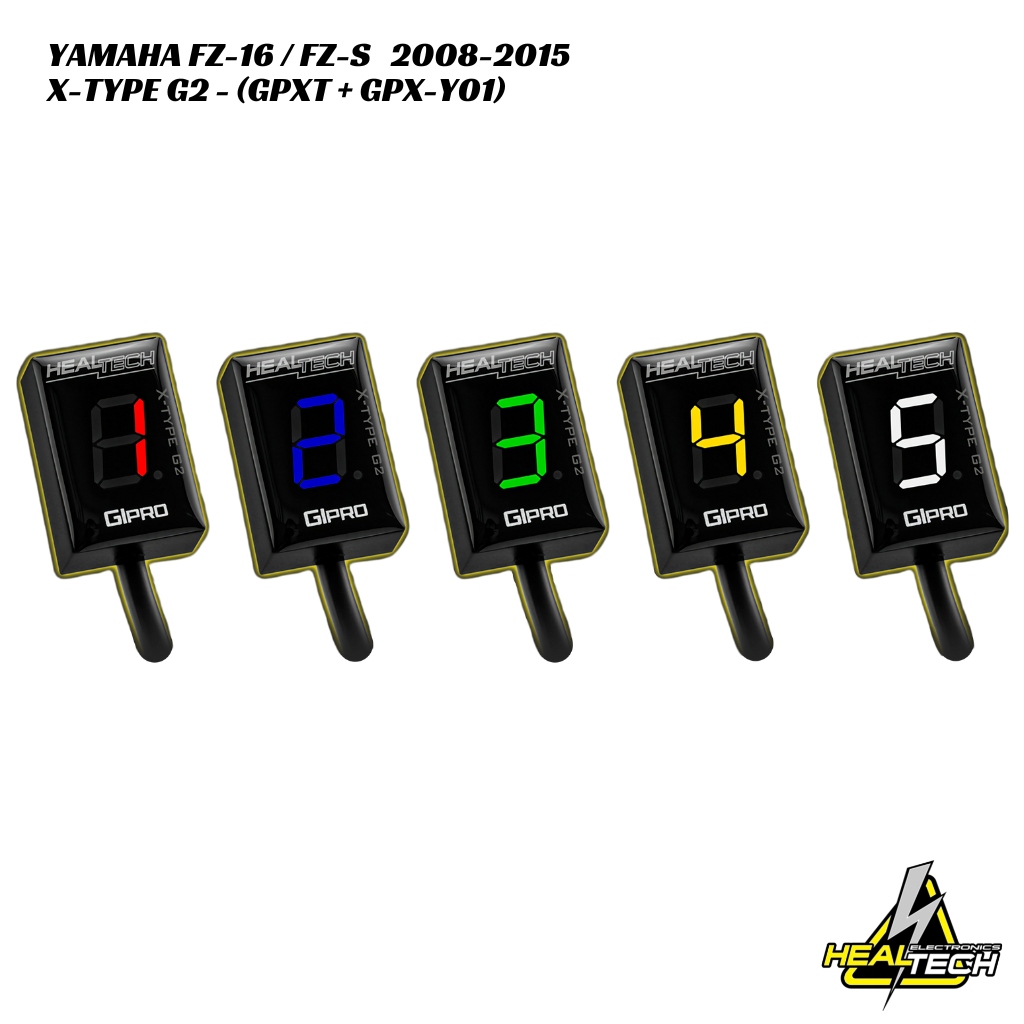 HealTech X-Type G2 Gear Indicator W Harness Kit Yamaha FZ-16 FZ-S 2008-2015 (1) HealTech X-Type G2 Gear Indicator W/ Harness Kit - Yamaha FZ-16 / FZ-S 2008-2015