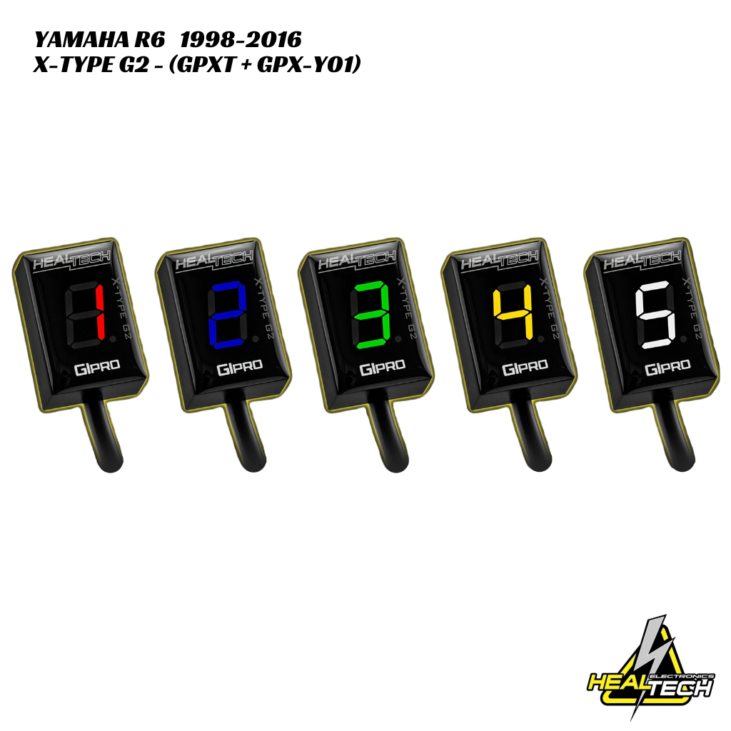 HealTech X-Type G2 Gear Indicator W Harness Kit Yamaha R6 1998-2016 (1) HealTech X-Type G2 Gear Indicator W/ Harness Kit - Yamaha R6 1998-2016