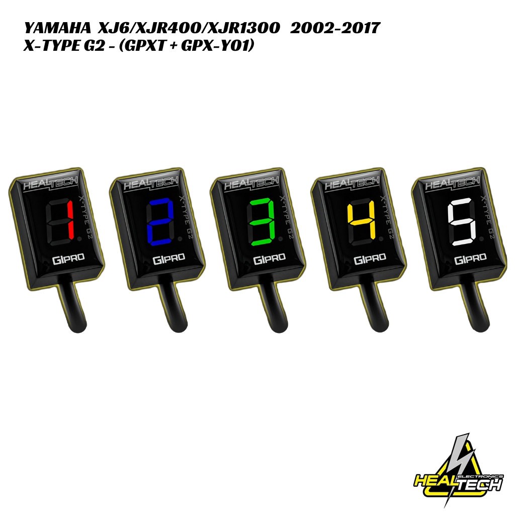 HealTech X-Type G2 Gear Indicator W Harness Kit Yamaha XJ6 XJR400 XJR1300 2002-2017 (1) HealTech X-Type G2 Gear Indicator W/ Harness Kit - Yamaha XJ6/XJR400/XJR1300 2002-2017