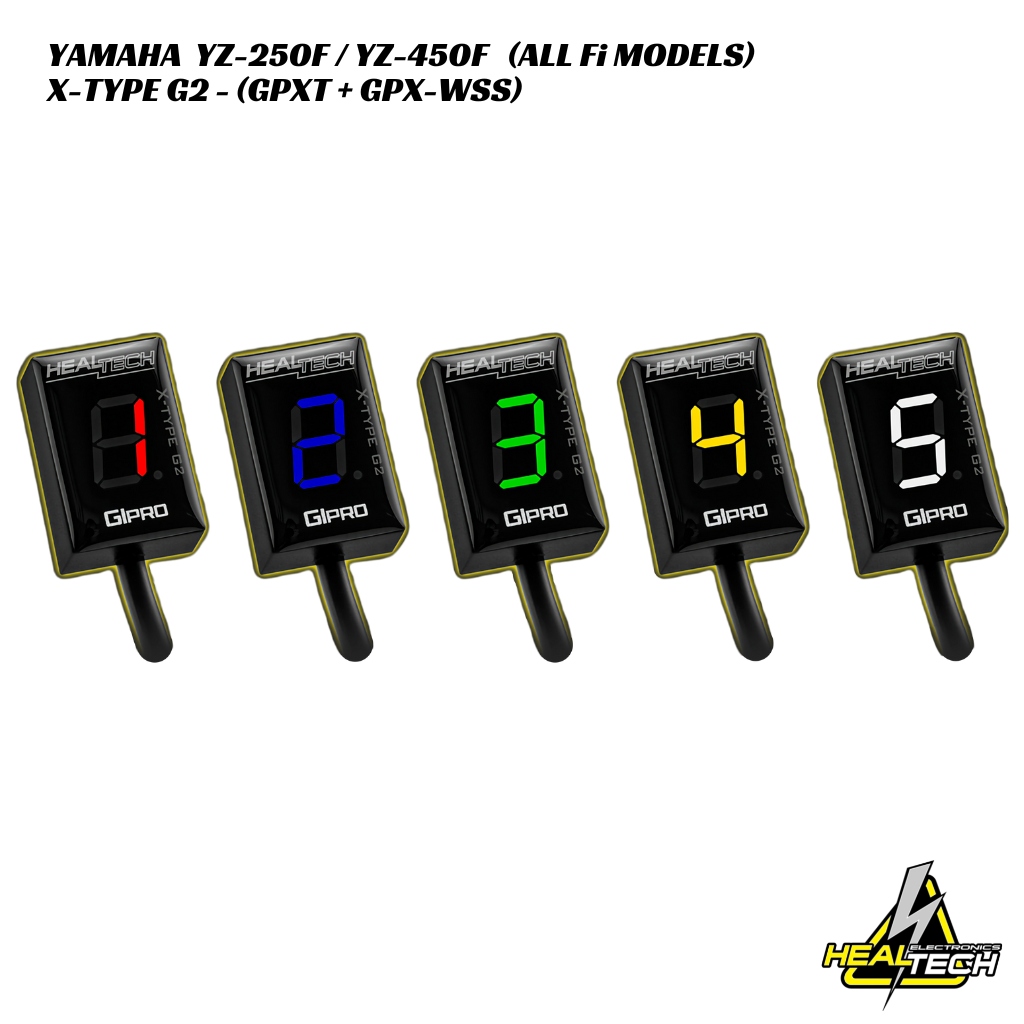 HealTech X-Type G2 Gear Indicator W Harness Kit Yamaha YZ-250F YZ-450F 2009-2023 (1) HealTech X-Type G2 Gear Indicator W/ Harness Kit - Yamaha YZ-250F / YZ-450F 2009-2023