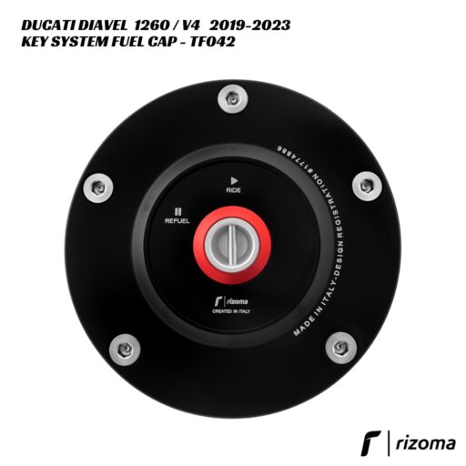 Rizoma Key System Fuel Cap TF042 - Ducati Diavel 1260 / V4 2019-2023