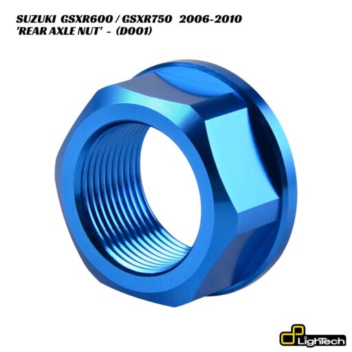 LighTech Aluminium Rear Axle Nut D001 - Suzuki GSXR600 / GSXR750 2006-2010