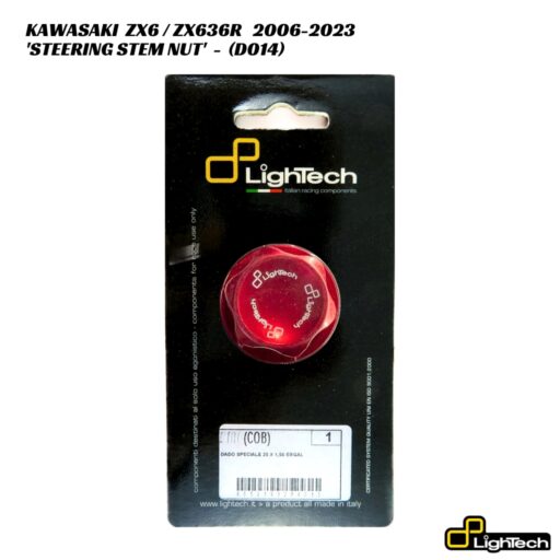 LighTech Aluminium Steering Stem Nut D014 - Kawasaki ZX6 / ZX636R 2006-2023
