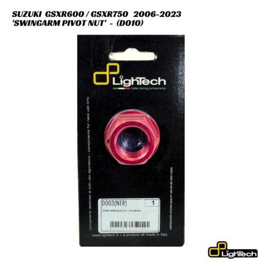 LighTech Aluminium SwingArm Pivot Nut D010 - Suzuki GSXR600 / GSXR750 2006-2023