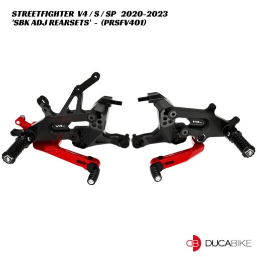 DucaBike Billet Adjustable SBK Rearsets PRSFV401 - Ducati Streetfighter V4 / V4S / V4SP 2020-2023