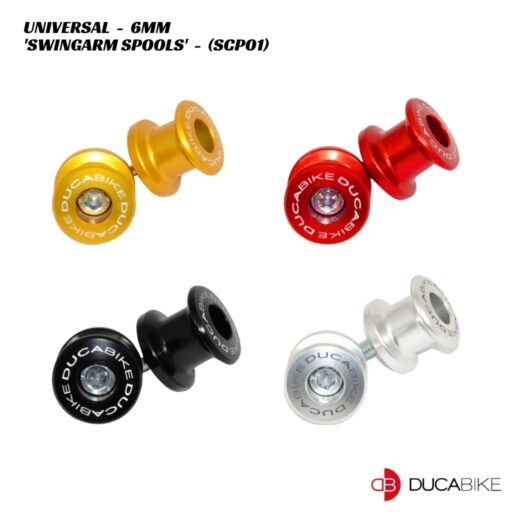 DucaBike Billet Aluminium Swingarm Spools - SCP01 - 6mm Thread