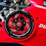 DucaBike Billet Clear Clutch Cover CCV401AE - RED/SLV - Ducati Streetfighter V4 / V4S 2020-2023
