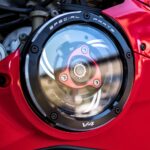 DucaBike Billet Clear Clutch Cover CCV401AE - RED/SLV - Ducati Streetfighter V4 / V4S 2020-2023