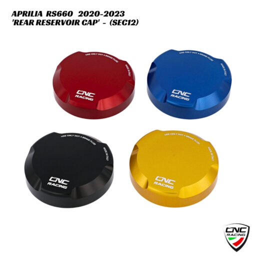 CNC Aluminium Rear Brake Reservoir Cover - SEC12 - Aprilia RS660 2020-2023