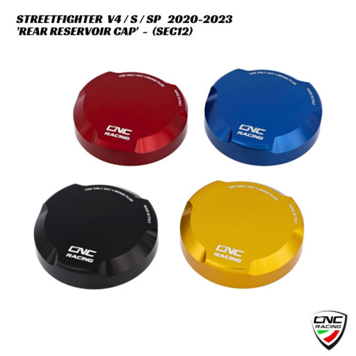 CNC Aluminium Rear Brake Reservoir Cover - SEC12 - Ducati Streetfighter V4 / S / SP 2020-2023