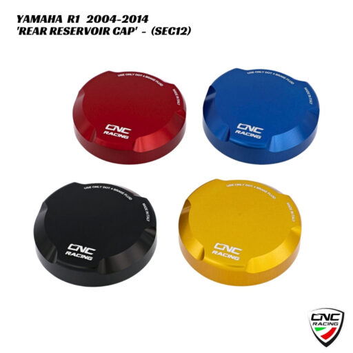 CNC Aluminium Rear Brake Reservoir Cover - SEC12 - Yamaha R1 2004-2014