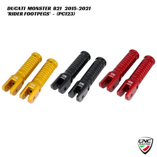 CNC Folding Rider Footpegs - PC123 - Ducati Monster 821 2015-2021