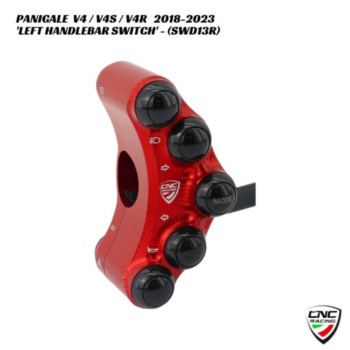 CNC Left Handlebar Switch RED - SWD13R - Ducati Panigale V4 / V4S / V4R 2018-2023
