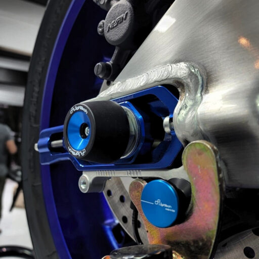 LighTech Front & Rear Axle Slider Kit BLUE - WAPAP401 - Aprilia Tuono V4 2011-2022