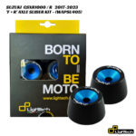 LighTech Front & Rear Axle Slider Kit BLUE - WAPSU405 - Suzuki GSXR1000 / R 2017-2023