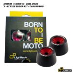 LighTech Front & Rear Axle Slider Kit RED - WAPAP401 - Aprilia Tuono V4 2011-2022