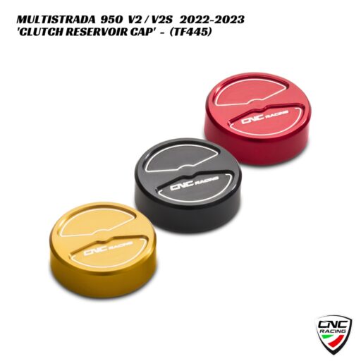 CNC Aluminium Clutch Reservoir Cover - TF445 - Ducati Multistrada 950 V2 / V2S 2022-2023