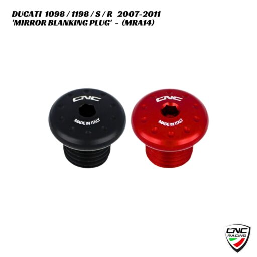 CNC Billet Mirror Blanking Plug - MRA14 - Ducati 1098 / 1198 / S / R 2007-2011