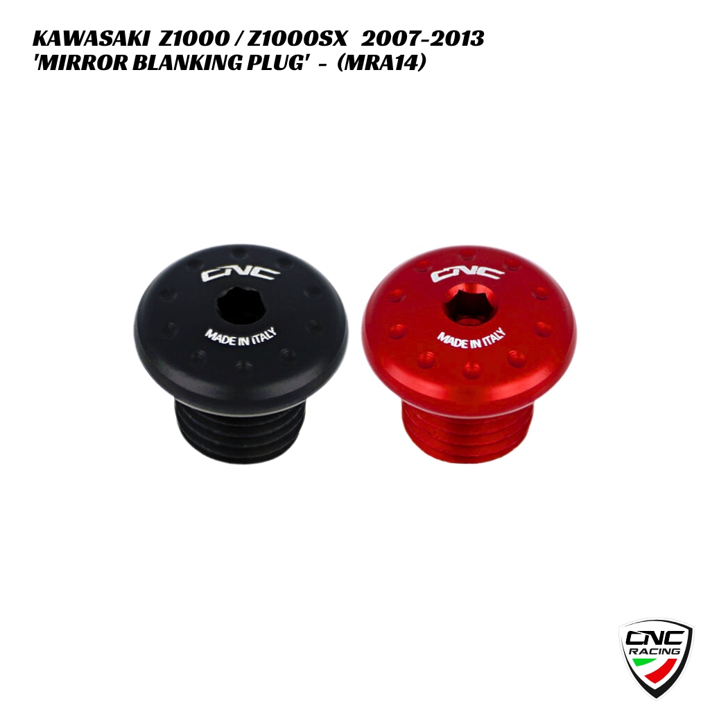 CNC Billet Mirror Blanking Plug MRA14 Kawasaki Z1000 Z1000SX 2007-2013 (1) CNC Billet Mirror Blanking Plug - MRA14 - Kawasaki Z1000 / Z1000SX 2007-2013