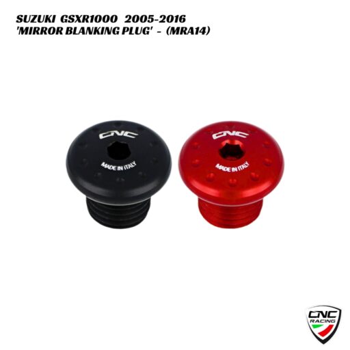 CNC Billet Mirror Blanking Plug - MRA14 - Suzuki GSXR1000 2005-2016