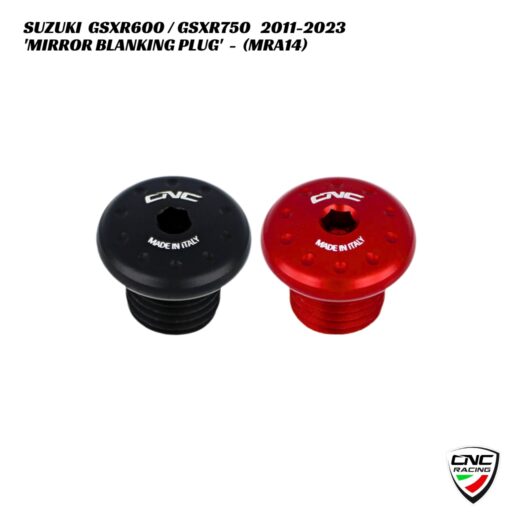 CNC Billet Mirror Blanking Plug - MRA14 - Suzuki GSXR600 / GSXR750 2011-2023
