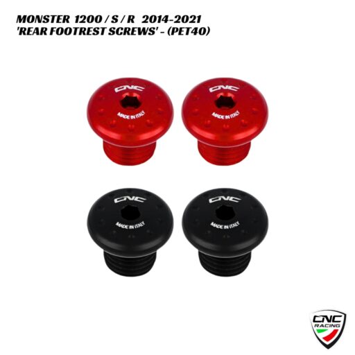 CNC Rear Footrest Blanking Screws - PET40 - Ducati Monster 1200 / S / R 2014-2021