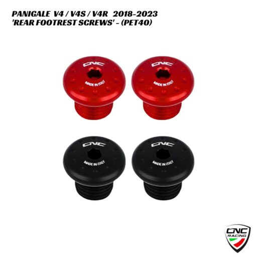CNC Rear Footrest Blanking Screws - PET40 - Ducati Panigale V4 / V4S / V4R 2018-2023