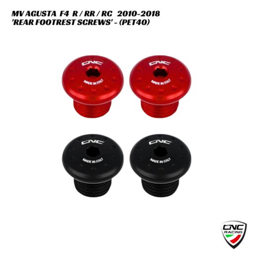 CNC Rear Footrest Blanking Screws - PET40 - MV Agusta F4 R / RR / RC 2010-2018