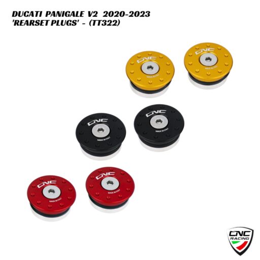 CNC Rearset Plug Kit - 2pc - TT322 - Ducati Panigale V2 2020-2023