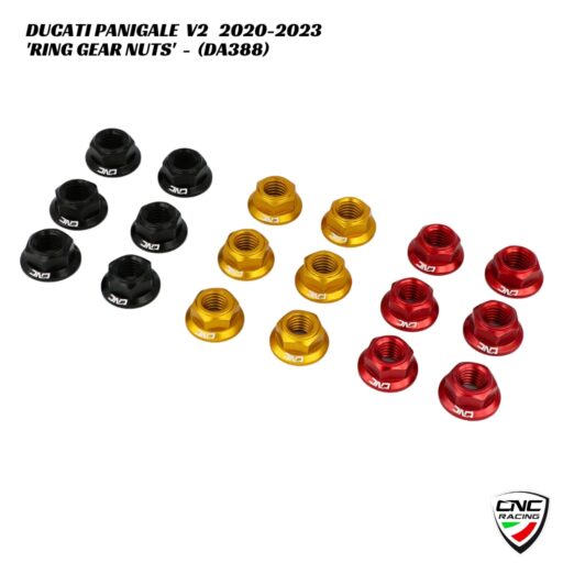 CNC Ring Gear Nuts - 6pc - DA388 - Ducati Panigale V2 2020-2023
