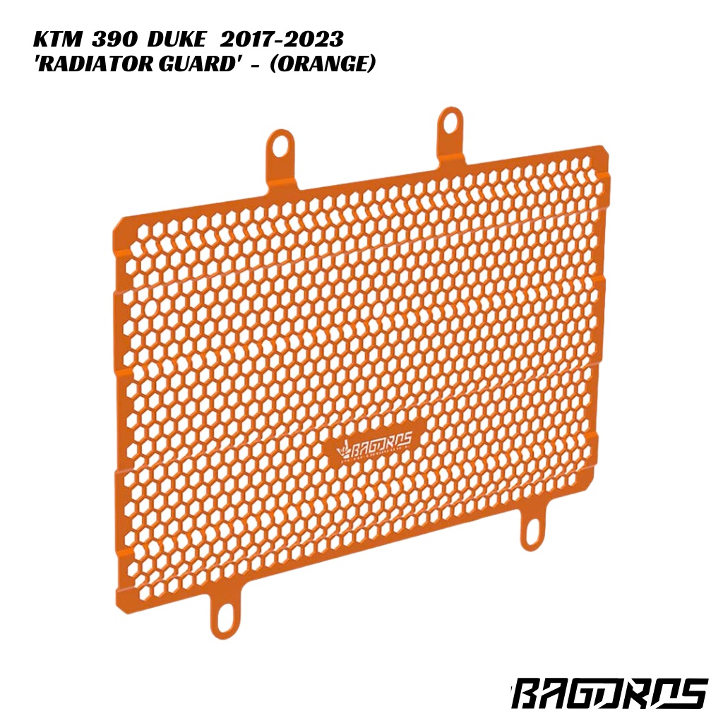 Bagoros Aluminium Radiator Guard - ORANGE - KTM 390 Duke 2017-2023