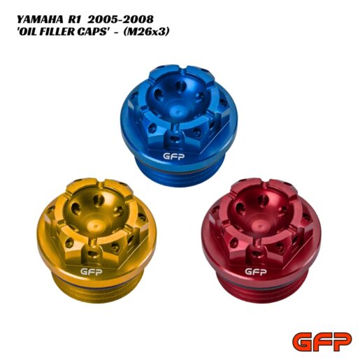 GFP Billet Pre-Drilled Oil Filler Caps - Yamaha R1 2005-2008