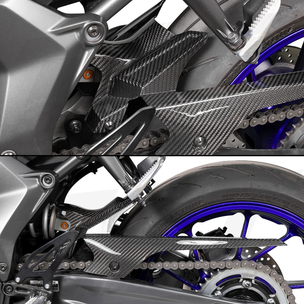 GFP Carbon Fiber Hugger With Chain Guard - Yamaha MT-07 2014-2020