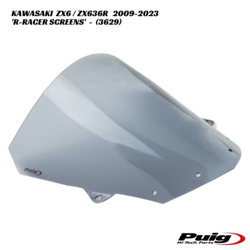 Puig R-Racer Double Bubble Screens - 3629 - Kawasaki ZX6 / ZX636R 2009-2023