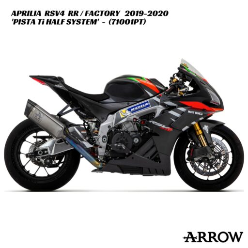 Arrow Pista Titanium Half Exhaust System - 71001PT - Aprilia RSV4 RR / Factory 2019-2020