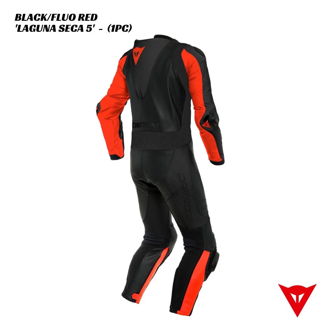Dainese Laguna Seca 5 1PC Leather Suit - BLACK/FLUO RED