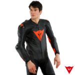 Dainese Laguna Seca 5 1PC Leather Suit - BLACK/FLUO RED