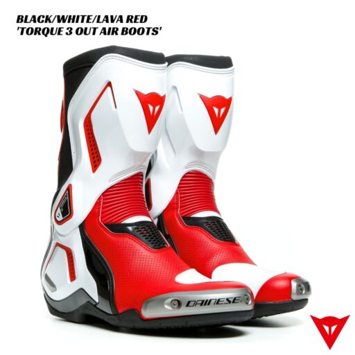 Dainese Torque 3 Out Air Boots - BLACK/WHITE/LAVA RED