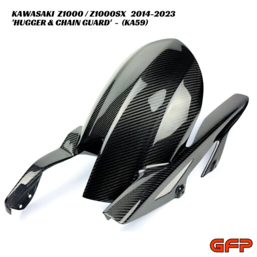 GFP Carbon Fiber Hugger With Chain Guard - Kawasaki Z1000 / Z1000SX 2014-2023