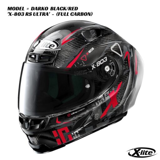 X-Lite X-803 RS Ultra Carbon Helmet - DARKO 65 BLACK/RED