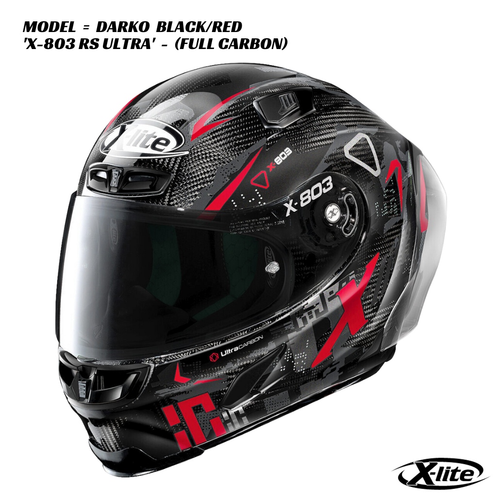 X-Lite X-803 RS Ultra Carbon Helmet - DARKO 65 BLACK/RED