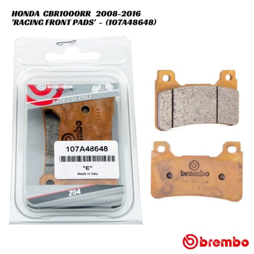 Brembo Z04 Racing Front Brake Pads - 107A48648 - Honda CBR1000RR 2008-2016