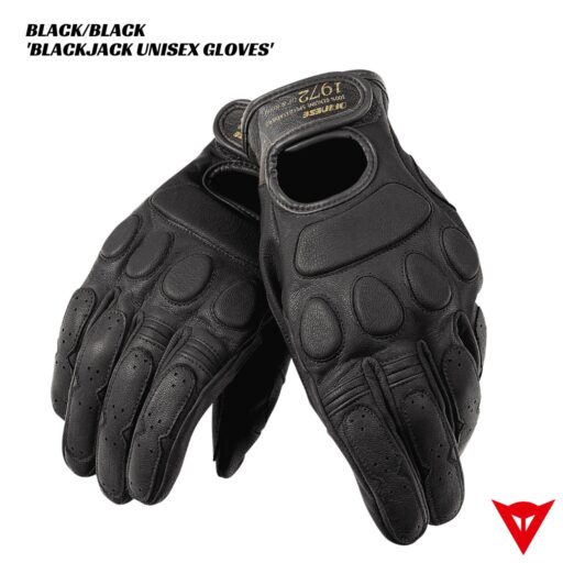 Dainese Blackjack Unisex Leather Gloves - BLACK/BLACK