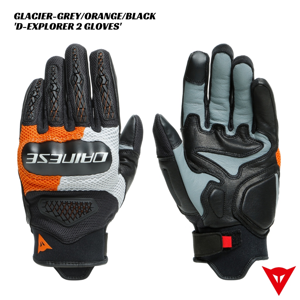 Dainese D-Explorer 2 Gloves - GLACIER-GREY/ORANGE/BLACK