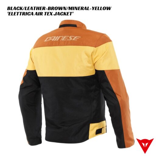 Dainese Elettrica Air Tex Jacket - BLACK/LEATHER-BROWN/YELLOW