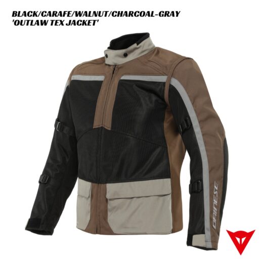 Dainese Outlaw Tex Jacket - BLACK/CARAFE/WALNUT/CHARCOAL-GREY
