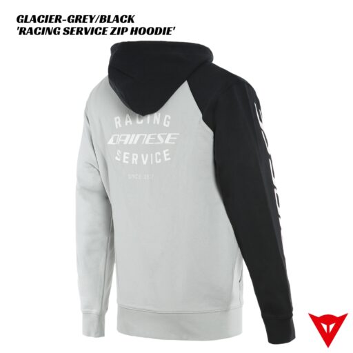 Dainese Racing Service Full-Zip Hoodie - GLACIER-GREY/BLACK